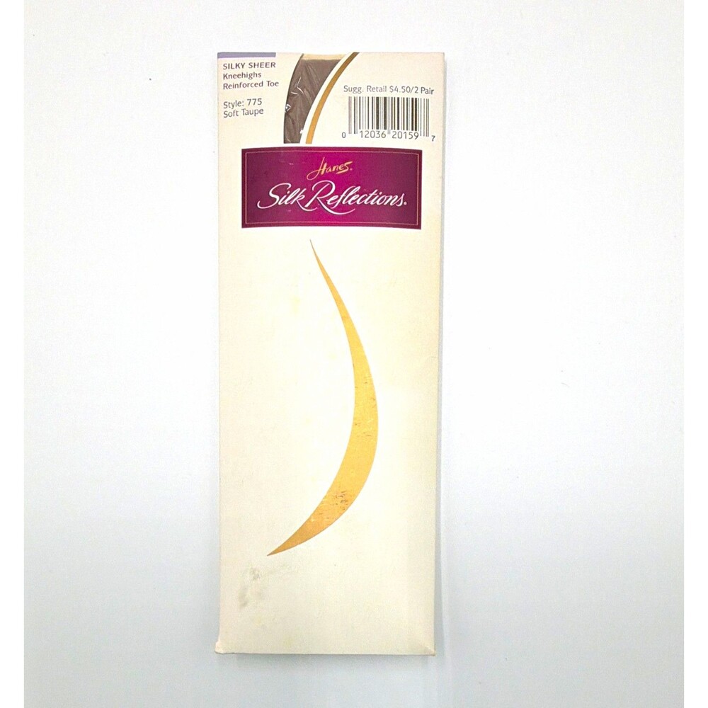 Hanes Silk Reflections Sheer Kneeheighs Reinforced Toe Soft Taupe 2 Pair